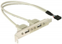 Delock Slotbracket 1x internal USB 5pin > 2x USB2.0 external (71000)